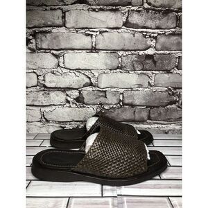 To Boot New York by Adam Derrick Brown Leather Slides Sandals Men Sz 8M US/41EU
